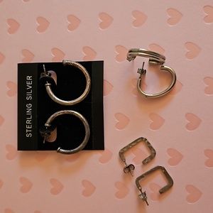 Silver and silver plated hoops